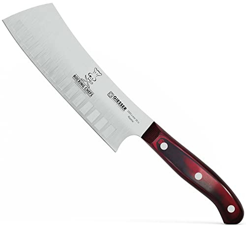 Giesser seit 1776 - Made in Germany - Japanisches Kochmesser 16 cm, Kullenschliff Rocking Chef, PremiumCut Yochobo No 1, Küchenmesser, mikarta, rostfrei, deutsches Grillmesser scharf