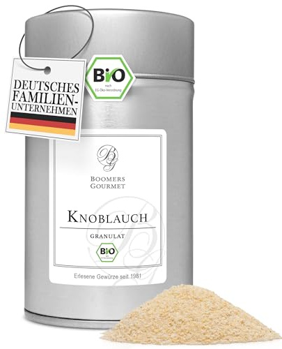 Boomers Gourmet - BIO Knoblauchpulver I Knoblauch granuliert I Knoblauch Pulver fein - 120 g