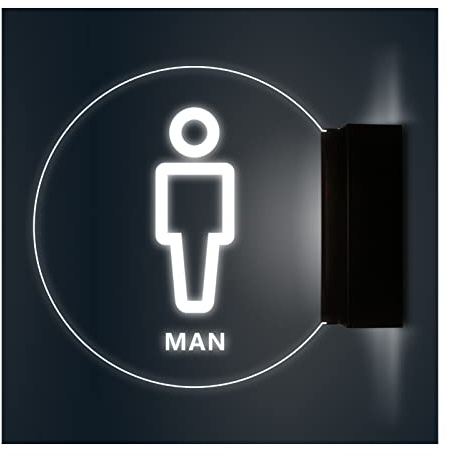 Samnuerly Insegna WC LED, insegna illuminata Bagno con luci di Bordo, Donna Uomo Uomo Donna insegna LED in Acrilico, segnaletica Toilette (A) (B)