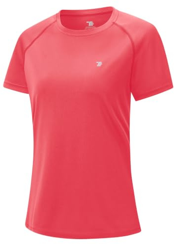 donhobo Tshirt Damen Sommer Rundhals Kurzarm Sportshirts, Rot, XL