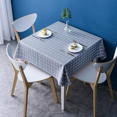 XQSSB Tischdecke Jacquard Tischwäsche Anti Heißes PVC Lotuseffekt Tischtücher mit Zarten Pastelltönen Hellgrau 130 × 130cm