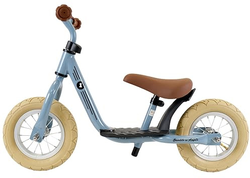 Bandits & Angels Metall-Laufrad Starter Retro mit Trittbrett ab 2 Jahren – grünes Laufrad – Verstellbarer Sattel 29 bis 39 cm – für Jungen und Mädchen – niedriger Einstieg mit Trittbrett