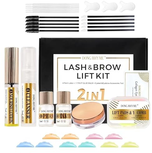 2-in-1 Wimpernlifting und Augenbrauen Lifting set, 2025 Aktualisiertes Wimpernlifting Set Augenbrauen-Laminierkit Wimpern Perming Kit Semi-Permanent Lang Anhaltend für Profis