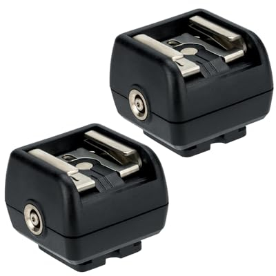 JJC Flash Hot Shoe Adapter with Sync Socket for Standard ISO Hot Shoe and for Sony Multi Interface Shoe MIS Shoe Flash (2 Pack)