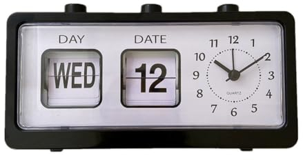 HiCOZZIE Sveglia Meccanica novità Flip Clock Orologio Digitale da Tavolo con Calendario Orologio Decorazioni per la Casa Decorazioni retrò,Nero