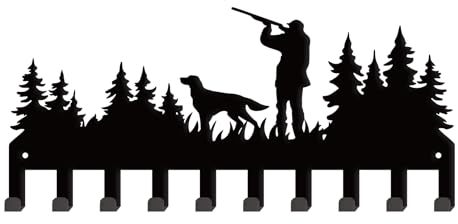 SUPERDANT Porte Clef Mural de Chasse en Forêt Arbre à Chien Organisateur de Clés en Métal Décoratif 10 crochet Support Mural Accroche Clef Mural pour Clés D'Entrée Ceinture Crochets pour Parapluie
