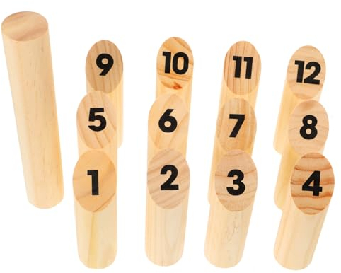 Happyyami Holzwurfspiel-Set Mit Nummerierten Blöcken Für Familienspiel Und Indoor-spaß Langlebiges Holzspielzeug Für Teamwork Und Lernspaß