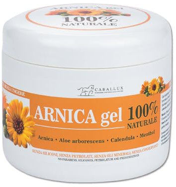 CABALLUX Gel Arnica 100% Naturale - Arnica per Cavalli Uso Umano, Arnica Gel Forte arricchita con Aloe Arborescens e Calendula, Azione Lenitiva e Antinfiammatoria per Muscoli e Articolazioni (500 ml)
