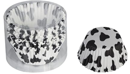 HugeDE 200 Pcs Cow Print Cupcake Liners Paper Cupcake Wrappers Muffin Baking Cups Greaseproof Cupcake Holder Cups Muffin Paper Cases for Weddings Birthdays