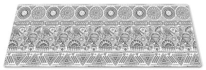 EHOMERY Mauspad Valorant Mousepad Orientteppich Böhmisches Muster Mauspad Klein Mit Motiv Maus Und Tastatur Pad Für Die Schreibtischdekoration - 1 Pack [30x80 cm]