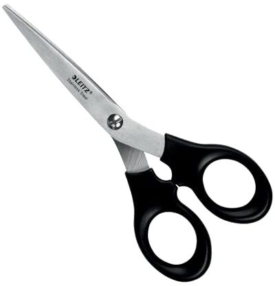 LEITZ - Ciseaux 165 mm en Acier Inoxydable, Ciseaux Gauchers & Droitiers, Paire de Ciseaux Multifonctions pour le Bureau & la Maison, 54230095