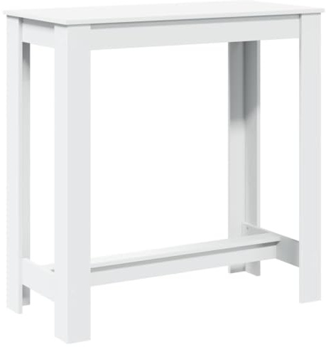 vidaXL Mesa Alta de Bar Madera ingeniería Blanca 102x50x103,5 cm