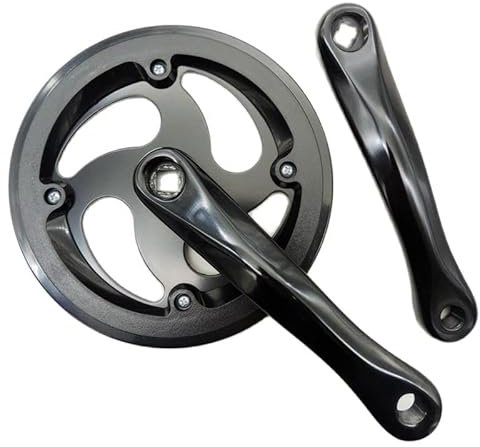 LUOKEKE Kurbelgarnitur Faltendes Fahrrad Rennrad Fahrrad Kurbelwerk Single Geschwindigkeit 42T 170mm Aluminiumlegierung Kettenblatt Kette Wheel Kurbel Set Fahrradzubehör Fahrrad Kurbelgarnitur