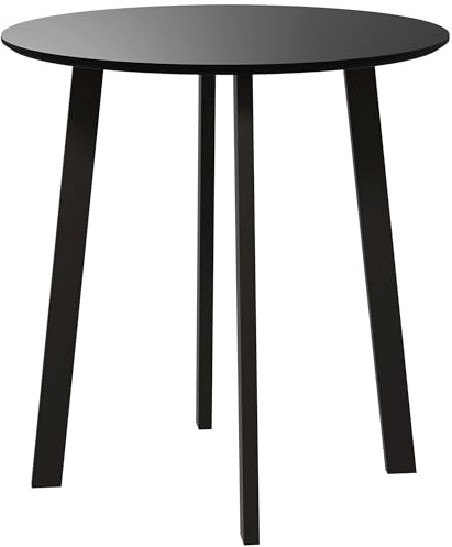 HOMCOM Esstisch 72 x 72 cm Runder Küchentisch für 2 Personen Schwarz