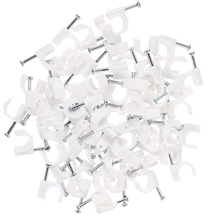 MOLUCKFU 400stücke Kabelclips Mit Stahl-nagel Kunststoff-kabelhalter Rund Nagelschellen Zur Kabelbefestigung Und Kabelmanagement Für Usb Tv Netzwerkkabel Hohe Elastizität Einfach Zu Montier