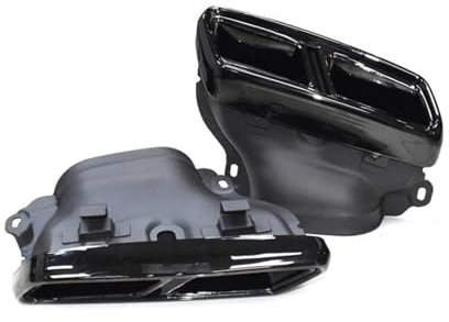 ZSGHJA Auspuffblenden Für Mercedes Für Benz S-Klasse W222 2014–2020 Schwarz Plattiert Rechteckige Schalldämpferspitze Upgrade Für AMG Auspuff-Endrohre Auspuffrohr(14-16 Black 2)