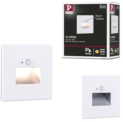 Paulmann 93133 Special Wand EBL Set Edge eckig LED 1x1,2W 230V PIR-Sensor Weiß