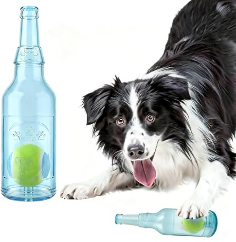 QianDanS Dog Chew Toys with Tennis Ball Squeaky Toys Outdoor Dog Toys for Teething, Training, Stress Relief (Blue)