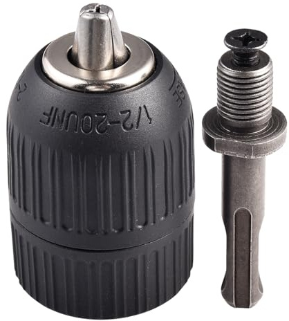HOHXEN 2-13mm Adaptador de Portabrocas Sin Llave, Montar 1/2-20UNF Herramienta de ConversióN de Cambio Rápido con Adaptador Hembra Cuadrada de 1/2 Pulgada Socket para Taladro de Impacto