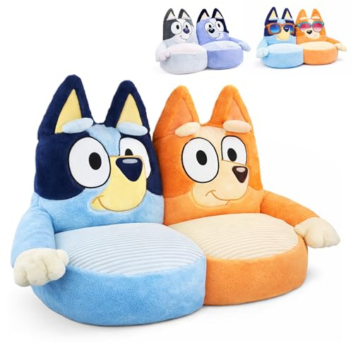 Bluey Kids Plush Sofa Chair – Soft Toddler Seat for Boys & Girls – Large Comfy Character Style Chair for Playroom, Bedroom & Living Room – Lightweight & Cosy