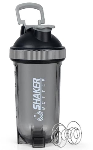 XTKS Bouteille Shaker 500ml- Shaker à Protéines avec Boule Mélangeuse, Idéal pour Compléments Alimentaires et Sportifs, shaker proteine Design Anti-Fuites et Portable（Noir