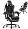 GTPLAYER Gaming Chair with Footrest, Computer Chairs for Adults Ergonomic Headrest Lumbar Support Height Adjustable 360°-Swivel Reclining PU PC Chair