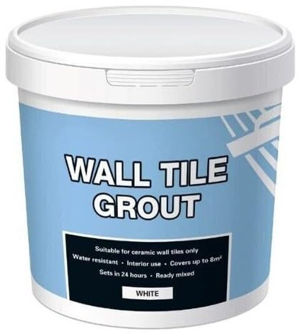 Wall Tile Adhesive and Grout White Fix – Mould Resistant, Waterproof, Ready to Use, For Showers, Bathrooms, Kitchens, Floors Covers 8m² - 1Kg Tub