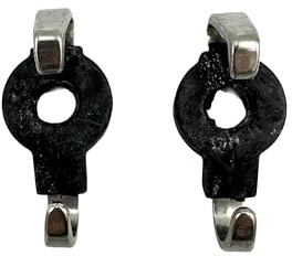 Equine Smile ES3026 Kinnkettenhaken Edelstahl, Kinnkettenhaken Gummi | Haken für Kinnkette Curb Chain Hook Pferde Trensenzubehör Gebiss Zubehör Reiten Reitsport Ersatzteil