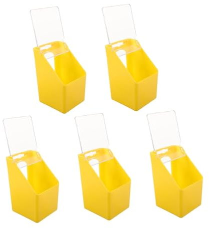 CIYODO 5 Pièces Mangeoires Suspendues pour Cage à Oiseaux Boîtes Alimentation Multifonctions avec Trou Unique et Couvercle Transparent Distributeurs Eau et Nourriture pour Pigeons