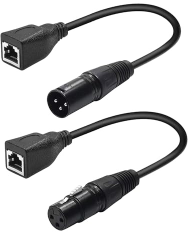 YWBL-WH Câble Adaptateur XLR 3 Broches RJ45, Convertisseur Ethernet DMX de Haute qualité pour éclairage de Scène, Paquet de 2 avec Installation Plug and Play Facile (YWBL-WHdy4wae530v-L6422-3)