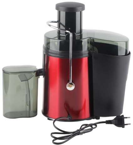 OEBUAFI Máquina Exprimidora Máquina Exprimidora Centrífuga Extractor de Jugo de 800 W con Cuchillas de Acero Inoxidable y Colador Ultrafino para Frutas Enteras y Verduras (rojo Enchufe europeo 220V)