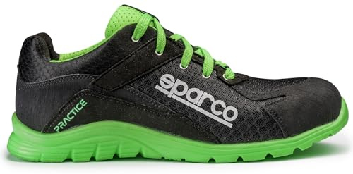 Sparco 0751743NRVF Zapatillas Practice Keke Talla 43 Negro/Verde S1P SRC