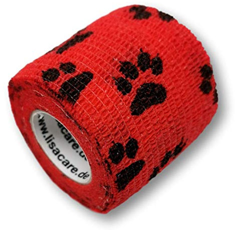 LisaCare, cohesive bandage, fixation bandage, self-adhesive, elastic, 5 cm wide, for human and animals, for sport riding