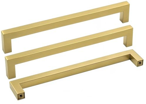Goldenwarm 5 Stück Möbelgriffe Gold 192mm Lochabstand Schrankgriffe Gold Küchenschrank Griffe Schubladengriffe Goldene Griffe Küchengriffe