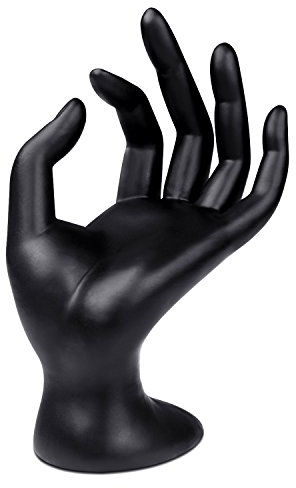 Flexzion Schmuckhand Schmuckständer Hand, OK Deko Hand Schmuck Ständer Schaufensterpuppe Handschmuck Uhrenständer Ringhalter Ring halter Schmuckhalter Schmuck Halter Jewelry Display Stand - Schwarz