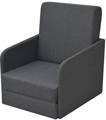 Tidyard Schlafsessel mit Bettfunktion Gästebett Klappbar Jugendsessel Klappmatratze Faltmatratze Klappbett Sofabett Bettsessel Klappsessel Relaxsessel Klappsofa, Dunkelgrau