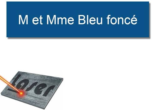 Placa grabada para timbre intercomunicador autoadhesivo, 6 x 1,5 cm, personalizada, 1 a 2 líneas, color azul oscuro