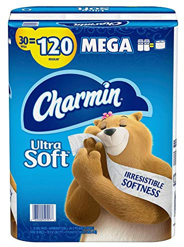 Charmin Ultra Soft Bathroom Tissue (30 Mega Rolls = 120 Regular Rolls) Toilet Paper
