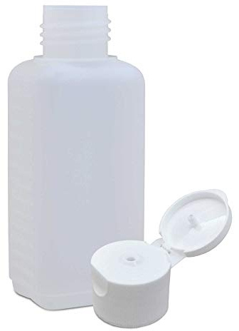 plasteo® 10 Stück Enghalsflasche 100 ml mit Klappdosierer Abfüllflasche Kunststoffflasche