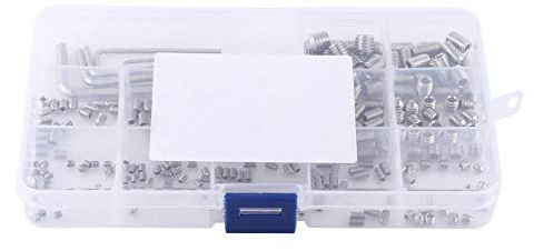Grub Screws Set, 240pcs M3/M4/M5/M6/M8 Screws Assortment Kit Hex Socket Set Stainless Steel with Hex Keys in Transparent Box 12 Common Sizes
