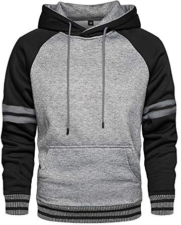 LBL Sweat Homme à Capuche Couleur Vives Pull de Manches Longues Poche Kangourou pour Hiver et Automne Gris Foncé M