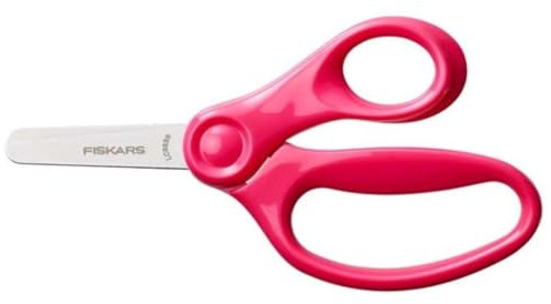 Fiskars Kinderschere, Ab 6 Jahren, Länge: 13 cm | Für Rechts- und Linkshänder, Metall-Klinge/Kunststoff-Griffe, Pink, 1064070