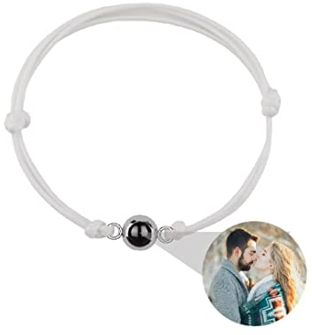 Personalisierte Foto Armband Bild Projektionsarmband im Stein Ich Liebe Dich Armband 100 Sprachen für Damen Herren Runde kugel Projektion Armband Freundschaft Denkmal Geschenk Verstellbarer Lederseil