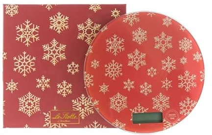 PuntoCasaStore Bilancia Natalizia da Cucina Rossa Max 5 kg DIAM.19 CM con Scatola Regalo Natale