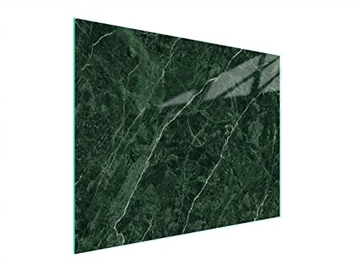 DarHaus Planche à découper en verre Ceranfeld 1 pièce 52 x 40 cm, plaque de découpe en verre, protection anti-éclaboussures, plaque en verre universelle, cuisine, Marbre Vert