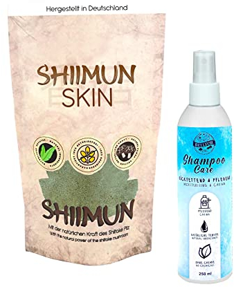 Bellfor Sparset für Hunde mit Schuppen – Marsavet Haut & Fell Pulver 125 g & Bellfor Care Hundeshampoo 250 ml – Natürliche Haut- und Fellpflege