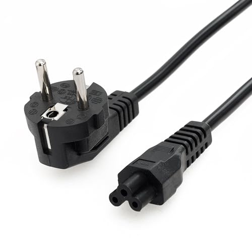 ZBLZGP IEC C5 Cloverleaf Power Supply Adapter Cord European 3-Prong CEE7/7 Standard Plug for Computers Notebook Laptop TV PS3 PS4 Printers