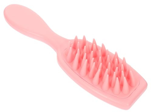 Kopfhautmassagegerät Haarbürste Rosa Abs Silikon zum Waschen | Kopfhaut Haarwaschbürste, Shampoobürste mit Griff, Sanfte Pflege für Tägliche Reinigung