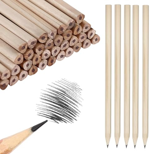 LEKEFETO 200 Lápices de Papel HB de Madera, 17,7 cm x 0,7 cm, Natural, para Niños y Alumnos (Triangulares)