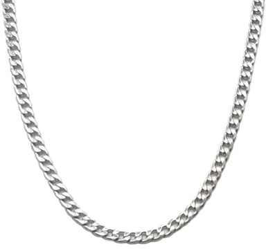 Comforso 7mm Thick Cuban Chain 45/50/55/60 CM Cuban Link Chain Gifts for Men, Sturdy Boys Silver Chain Hypoallergenic Boys Chain Necklace Stainless Steel Jewelry Gifts for Happy Birthday